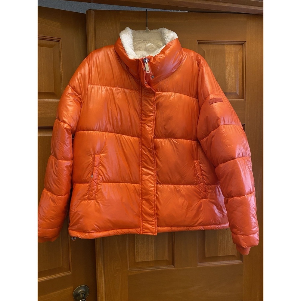 Women's Koolaburra by UGG Sherpa-Trim Puffer Jacket Orange XL Extra Large
